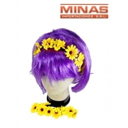 VINCHA CON 11 MARGARITAS AMARILLAS X 12 UND, $ 84.90 CU.