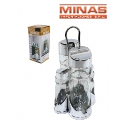 SET DE CONDIMENTEROS DE 4 PCS, X 20 CM.