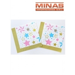SERVILLETAS  DESCARTABLES DE 33 CM X  20 UND,ESTRELLAS.