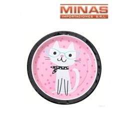 PLATOS DESCARTABLES DE 18 CM X 10 UND,GATITO.