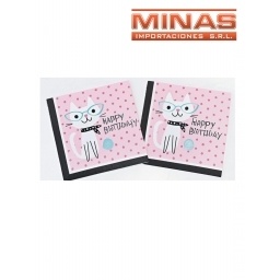 SERVILLETAS  DESCARTABLES DE 33 CM X  20 UND,GATITO.