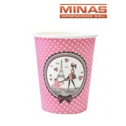 VASOS DESCARTABLES DE 250 ml  X 10 UND,TORRE EIFFEL.