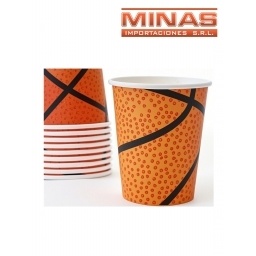 VASOS DESCARTABLES DE 250 ml  X 10 UND,PELOTA DE BASKET.