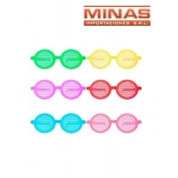 LENTES FLOGGER  X 12 UND,REDONDOS FLUOR, $ 12 CU.