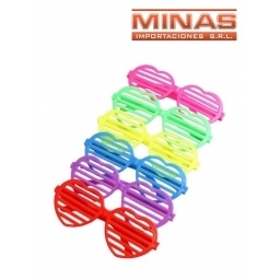 LENTES FLOGGER  X 12 UND,CORAZON FLUOR, $ 12 C/U.