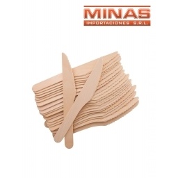 CUCHILLOS ECOLOGICOS DE 16 CM X 10 UND,MADERA.
