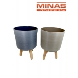 PORTAMACETA DE 22 CM X 32 CM,3 PATAS,2 COLORES.