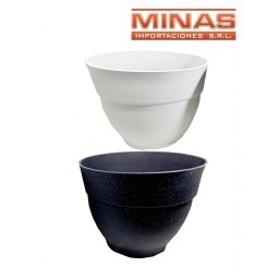 MACETA REDONDA DE 27 CM X 33 CM,SIMIL GRANITO.