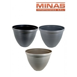 MACETA REDONDA DE 26 CM X 30 CM,3 COLORES.