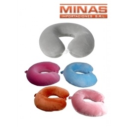 ALMOHADA DE VIAJE VISCOELASTICA, CON CIERRE, VARIOS COLORES.