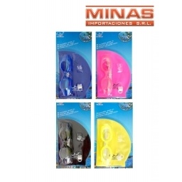 SET DE GORRA + TAPONES DE OIDO Y NARIZ + LENTES DE NATACION,VARIOS COLORES.