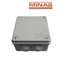 CAJA ESTANCA CUADRADA 8,5 C.M X 5 CM, 7 ORIFICIOS.