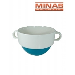 TAZA DE CERAMICA  X 500 ml, SOPERA CON DOS ASAS.