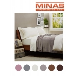 MANTA TERCIOPELO 200 CM X 230 CM X 240 G, 6 COLORES LISOS