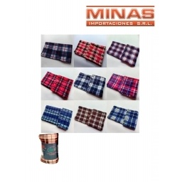 MANTA POLAR 200 CM X 220 CM X 140 G,ESCOCESA,VARIOS COLORES.