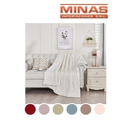 MANTA CORDERITO 200 CM X 230 CM X 400 G, 8 COLORES LISOS.