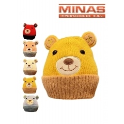 GORRO PARA NIO,OSITO CON OREJAS,5 COLORES.