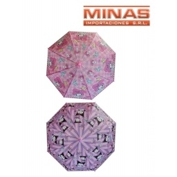 PARAGUA INFANTIL DE 8 VARILLAS X 50 CM, GATITAS.