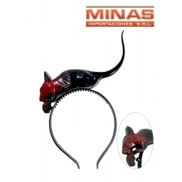 TIARA PARA HALLOWEEN ,RATA COMIENDO CEREBRO X  18 CM.
