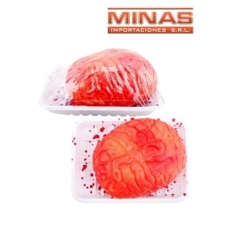 CEREBRO ENSANGRENTADO EN BANDEJA, 18 CM X 12 CM.