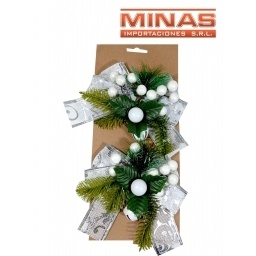 MOA NAVIDEA BLANCA CON PLATEADO X 2 UND.
