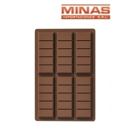 MOLDE DE SILICONA X 6 BARRAS DE CHOCOLATE DE 4 CM X 11 CM C/U.