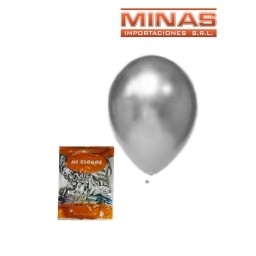 GLOBOS CROMADOS X 50 UND,PLATEADO.