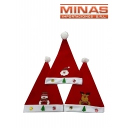 GORRO DE PAPA NOEL,DE FIELTRO, 3 DISEOS.