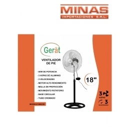 VENTILADOR DE 18, 50 W X 2 UNIDADES,3 ASPAS DE METAL,3 VELOCIDADES.