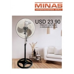 VENTILADOR DE 18, 50 W X 12 UNIDADES,3 ASPAS DE METAL,3 VEL,C/U USD 23,85 (AHORRO USD 26)
