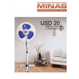 VENTILADOR DE 16, 40 W X 2 UNIDADES, 3 ASPAS DE PLASTICO, 3 VELOCIDADES.