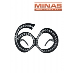 LENTES DE COTILLON 60 , NEGRO CON BRILLOS.
