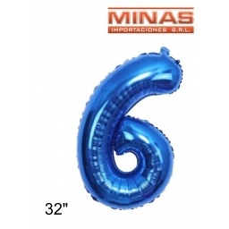 GLOBO N 6, DE 32 EN BOLSA,AZUL.