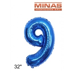 GLOBO N 9, DE 32 EN BOLSA,AZUL.