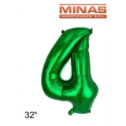 GLOBO N 4, DE 32" EN BOLSA,VERDE.