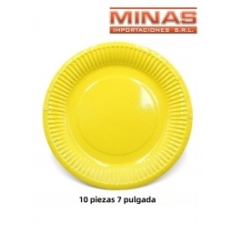 PLATOS DESCARTABLES DE 18 CM X 10 UND,AMARILLO.