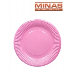 PLATOS DESCARTABLES DE 18 CM X 10 UND,ROSADO.