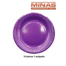 PLATOS DESCARTABLES DE 18 CM X 10 UND,VIOLETA.