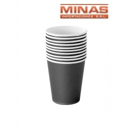 VASOS DESCARTABLES DE 250 ml  X 10 UND,NEGRO.