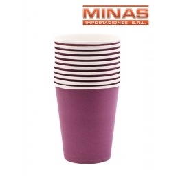 VASOS DESCARTABLES DE 250 ml  X 10 UND,VIOLETA.