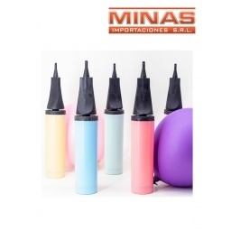 INFLADOR DE GLOBOS MANUAL X 29 CM,COLORES PASTEL.