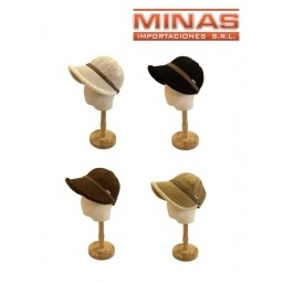 SOMBRERO DE PANA CON ALA AL FRENTE, 4 COLORES.