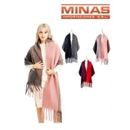 PASHMINA 50 CM X 180 CM,COMBINADA, 6 COLORES.