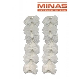COLITAS CON MOA BLANCA DE 11 CM X 12 PCS, 6 MODELOS, $ 20 CU.