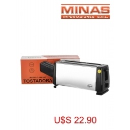 TOSTADORA PARA 4 REBANADAS, 1400 W, 6 NIVELES DE TOSTADO, AC. INOXIDABLE CON NEGRO.