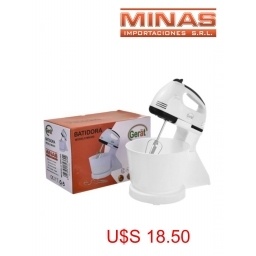 BATIDORA CON BOWL DE 200 W, 7 VELOCIDADES.