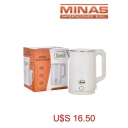JARRA ELECTRICA X 1.8 L, 1500 W,AC. INOX, BLANCA.