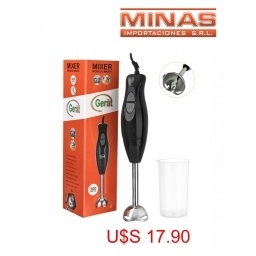 MIXER CON VASO GRADUADO DE 300 W, 2 VELOCIDADES.