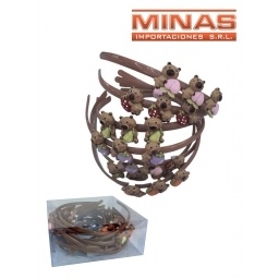 TIARA PLASTICA CON 3 CAPIBARA X 12 UND, $ 35 CU.