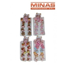 COLITAS CAPIBARA Y MONSTRUITO,5 PARES X 12 UND., $ 70 CU.